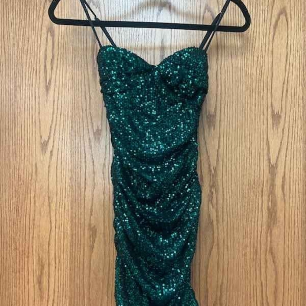 Hello Molly Green Sequin Mini Dress